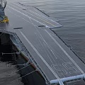 Aircraft Carrier Sailing On Sea Surface 3d model
