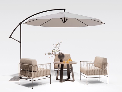 Modern Outdoor Table and Chair Leisure Table and Chair Outdoor Chair Sun Umbrella model