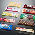 Assorted Packaged Snack Bars With Chocolate And Flavored Varieties