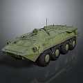 Military Armored Wheeled Vehicle with Green Tactical Design Antenna and Durable Body