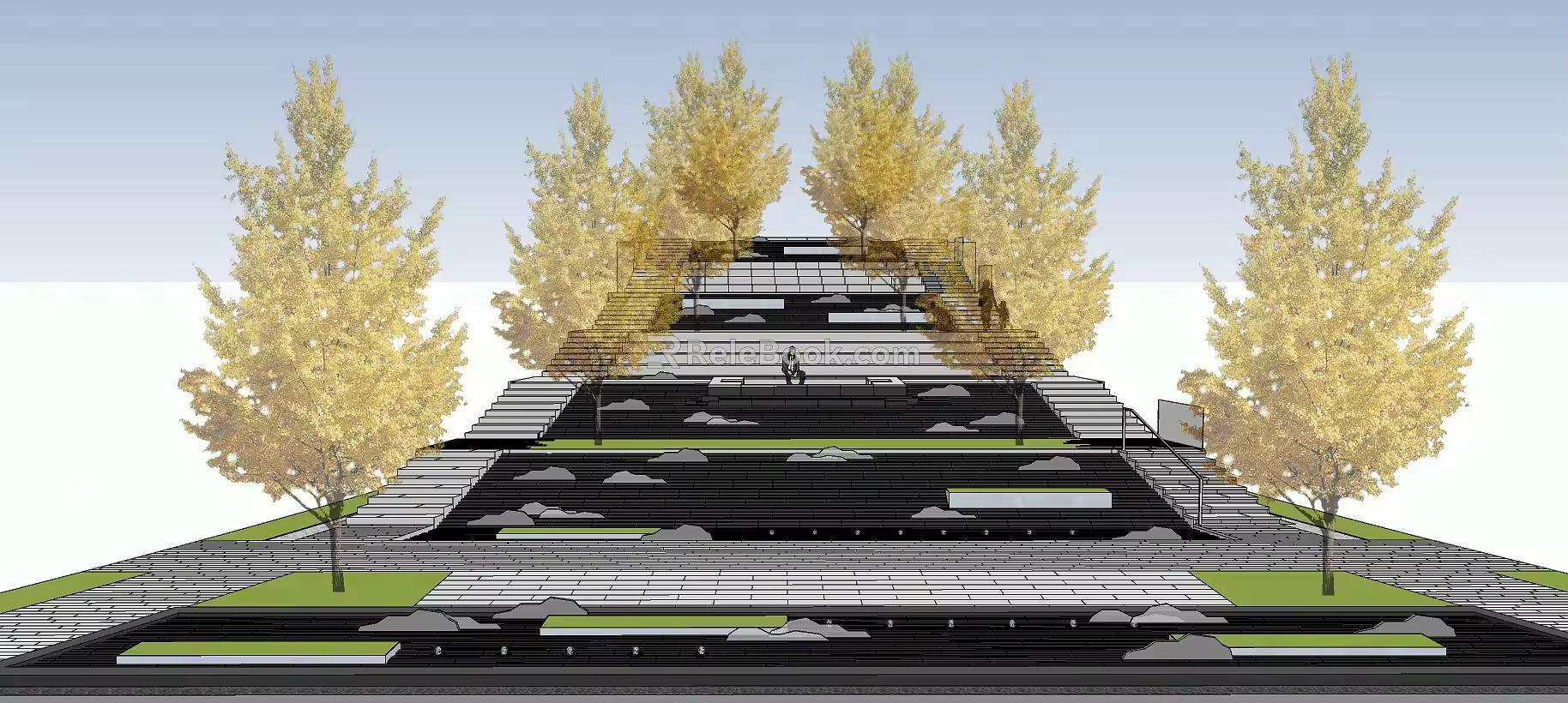 Modern Step Landscape 3d model