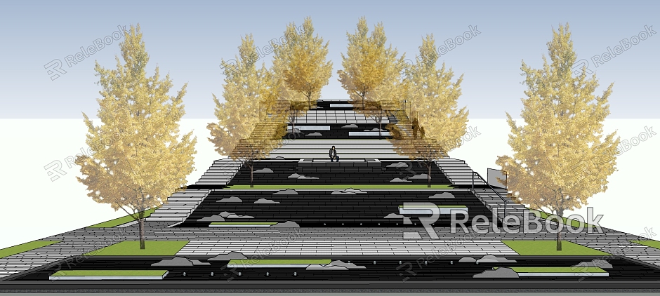 Modern Step Step Landscape model