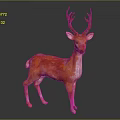 Orange and White Deer Sculpture With Antlers Standing on Dark Background