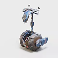 Smart Machine With Large Wheels Mechanical Arm Sensors And Robotic Structure 3d model