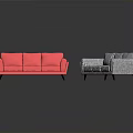 Modern Pink And Grey Sofa Furniture With Contemporary Design In Stylish