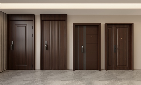 New Chinese-style security door 3d model