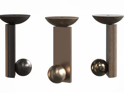 Modern Coffee Table Designs With Spherical Base And Wooden Metal Finishes 3d model