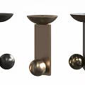 Modern Coffee Table Designs With Spherical Base And Wooden Metal Finishes