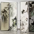 New Chinese Style Screen Partition 3d model