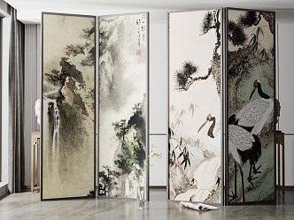 New Chinese Style Screen Partition 3d model