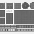 Assorted Interlocking Covers Collection With Circular Square And Grid Patterns