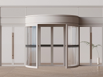 Modern automatic revolving door hotel mall revolving door electric induction glass revolving door 3d model