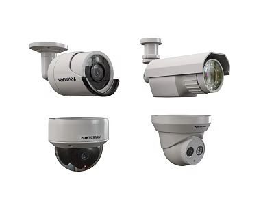 Various Types Of Surveillance Cameras For Monitoring 3d model