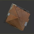 Traditional Residential Building Model With Orange Roof And Wooden Balcony