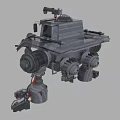 Smart Machine With Multi Legged Mechanical Structure And Armored Gray Red Design 3d model