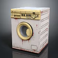 Vintage White Washing Machine With Gold Accents Classic Dials And Retro Style