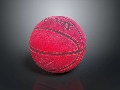 Red Spalding Basketball With Black Stripe For Daily Life Sports Use 3d model