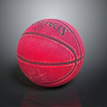 Red Spalding Basketball With Black Stripe For Daily Life Sports Use