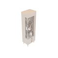 Modern White Wine Cabinet With Glass Doors Drawers For Home Bar Storage Displaying Wine Glasses