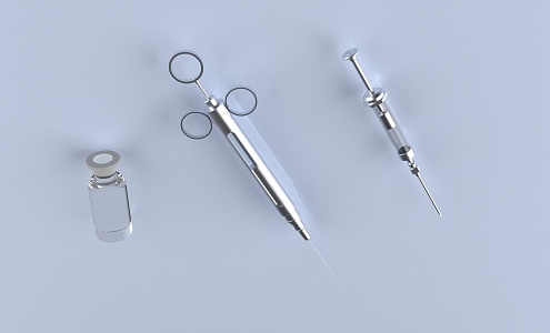 Syringe Vaccine Syringe Injection Supplies Medical Devices Needle Tubes Pharmaceutical Metal Syringe 3d model