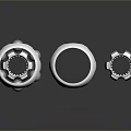 White And Silver Mechanical Bearing Components With Hollow Design And Metal Structure