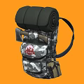 Durable Camo Backpack With Rolled Black Pad Axe And Red Logo