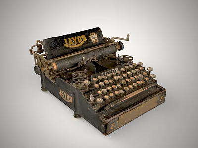 Vintage Office Appliance Classic Typewriter With Metal Keys And Retro Design 3d model