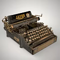 retro typewriter 3d model