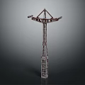 Tall Steel Lattice Tower Structure With Antenna Mounts And Frame Supports