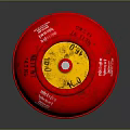 Red Gas Cylinder With RRC Logo And Yellow Valve On Dark Background