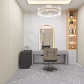 Modern Hair Beauty Salon Interior Design With Styling Chairs Mirrors Product Shelves And Reception Desk