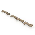 Three Industrial Equipment Metal Connectors Arranged in a Row Durable Mechanical Parts