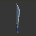 Blue Ice Themed Knife With Crystal Textured Blade And Blue Handle