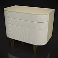 Sleek Modern Console Cabinet Design With White Finish And Gold Metal Legs