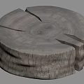 Quiet Tea Table Raw Wood Tea Table Broken Wood 3d model