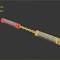 Orange Ended Gray Nunchaku Weapon With Chain Connected Handles And Tactical Design