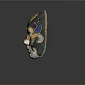 Decorative Venetian Style Mask With Gold Black Blue White Intricate Design