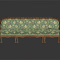 Classic Carved Frame Sofa With Green Floral Fabric And Elegant Design