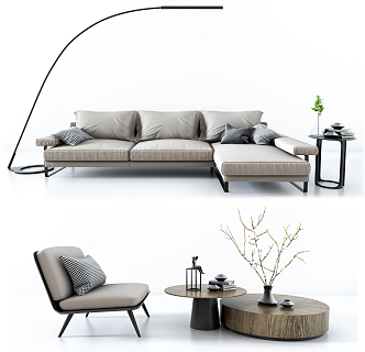 Modern corner sofa combination 3d model