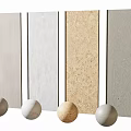 Background Wall Design With Different Material Panels And Decorative Balls