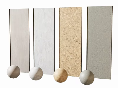 Background Wall Design With Different Material Panels And Decorative Balls 3d model