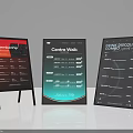 Three Outdoor Standing Commercial Advertising Signboards With Different Information Display Designs