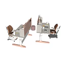 Kids Pink And White Study Desk With Shelf Storage And Matching Chair