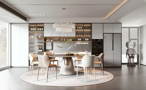 Modern Light Luxury Restaurant 3d model