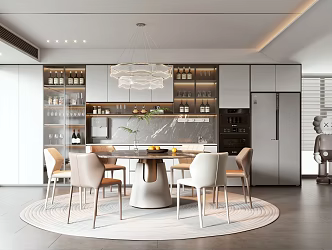 Modern Light Luxury Restaurant 3d model