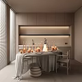 Modern Warm Minimalist Restaurant With Elegant Candle Decor And Soft Ambient Lighting For Cozy Dining Moments