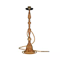 Intricately Carved Wooden Hookah Decorative Ornament Set For Home Tabletop