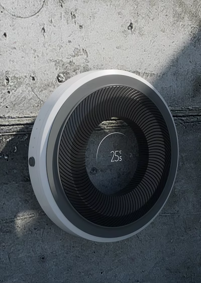 Modern Washing Machine With Round Digital Display Showing 255 And Sleek Textured Surface 3d model