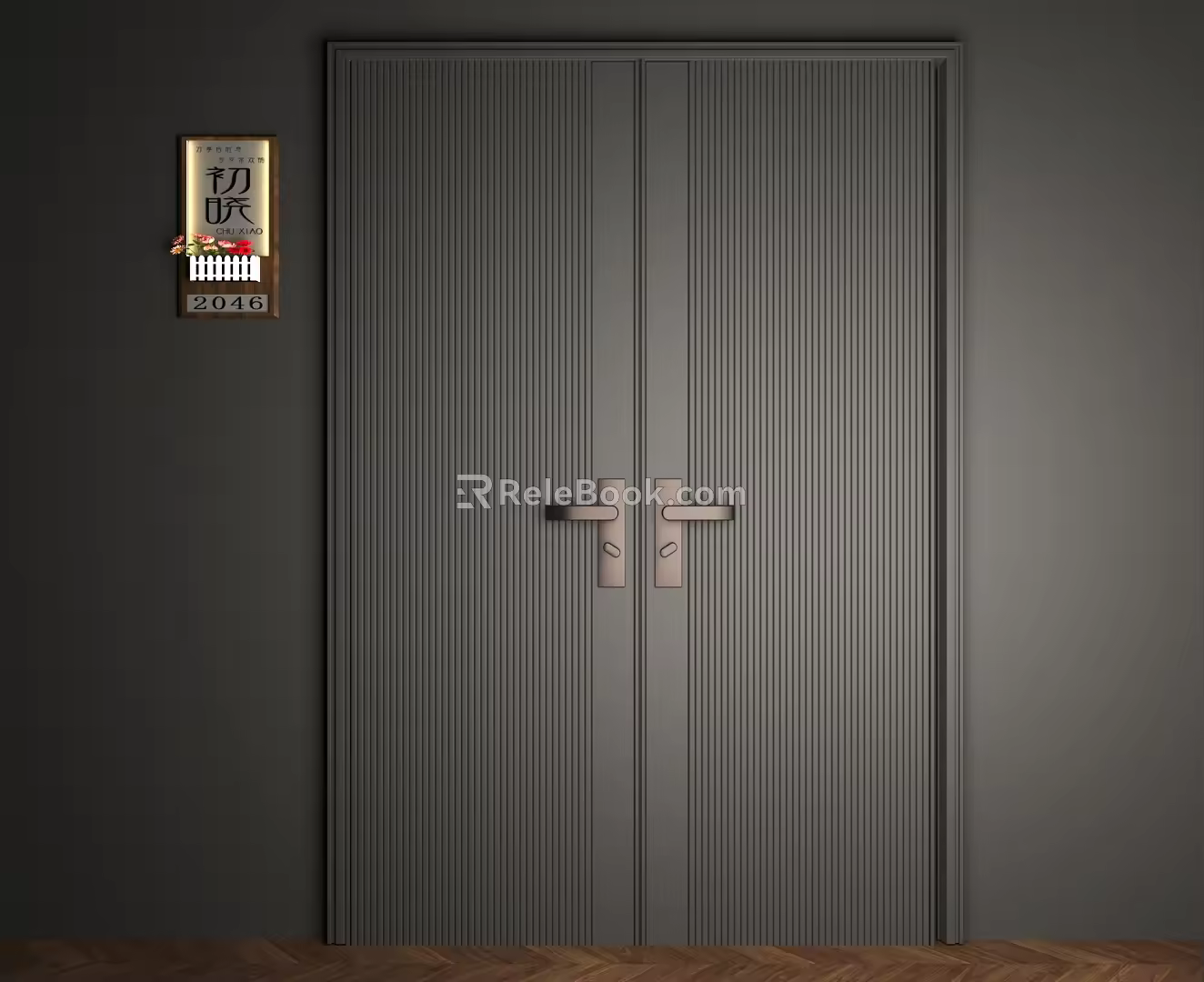 Middle Ancient Double Door 3d model