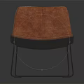 Comfortable Brown Leather Leisure Chair With Modern Metal Frame And Stylish Design